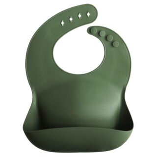 Mushie Σαλιάρα Σιλικόνης Αδιάβροχη με Τσέπη Forest Green