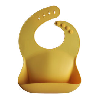 Mushie Σαλιάρα Σιλικόνης Αδιάβροχη με Τσέπη Mineral Yellow