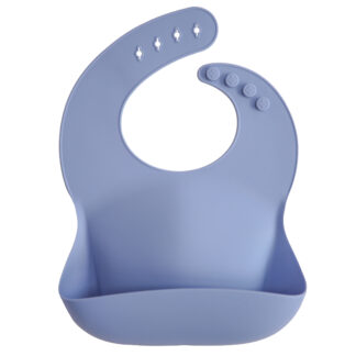 Mushie Σαλιάρα Σιλικόνης Αδιάβροχη με Τσέπη Powder Blue