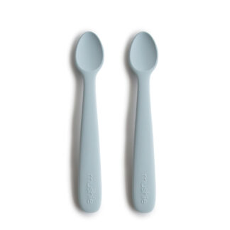 Mushie Βρεφικό Σετ με Κουτάλια από Σιλικόνη Powder Blue 2 τεμ.