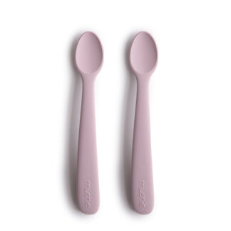 Mushie Βρεφικό Σετ με Κουτάλια από Σιλικόνη Soft Lilac 2 τεμ.