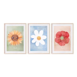 Mushie Αφίσα τοίχου Floral 3τεμ. 21 x 29,7cm