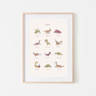 Mushie Αφίσα τοίχου Medium Dinosaurs 29.7×42εκ.