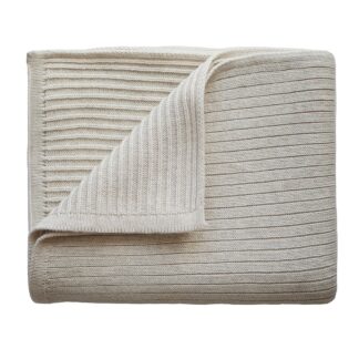 Mushie Κουβέρτα Αγκαλιάς & Λίκνου Ribbed Beige Melange 80x100cm
