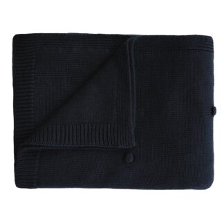 Mushie Κουβέρτα Αγκαλιάς Λίκνου Textured Dots Dark Navy 80x100cm