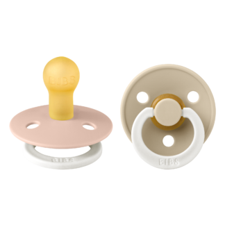 Bibs Πιπίλες Καουτσούκ Νυκτός No1 για 0-6 μηνών Colour Glow Blush & Vanilla 2τμχ