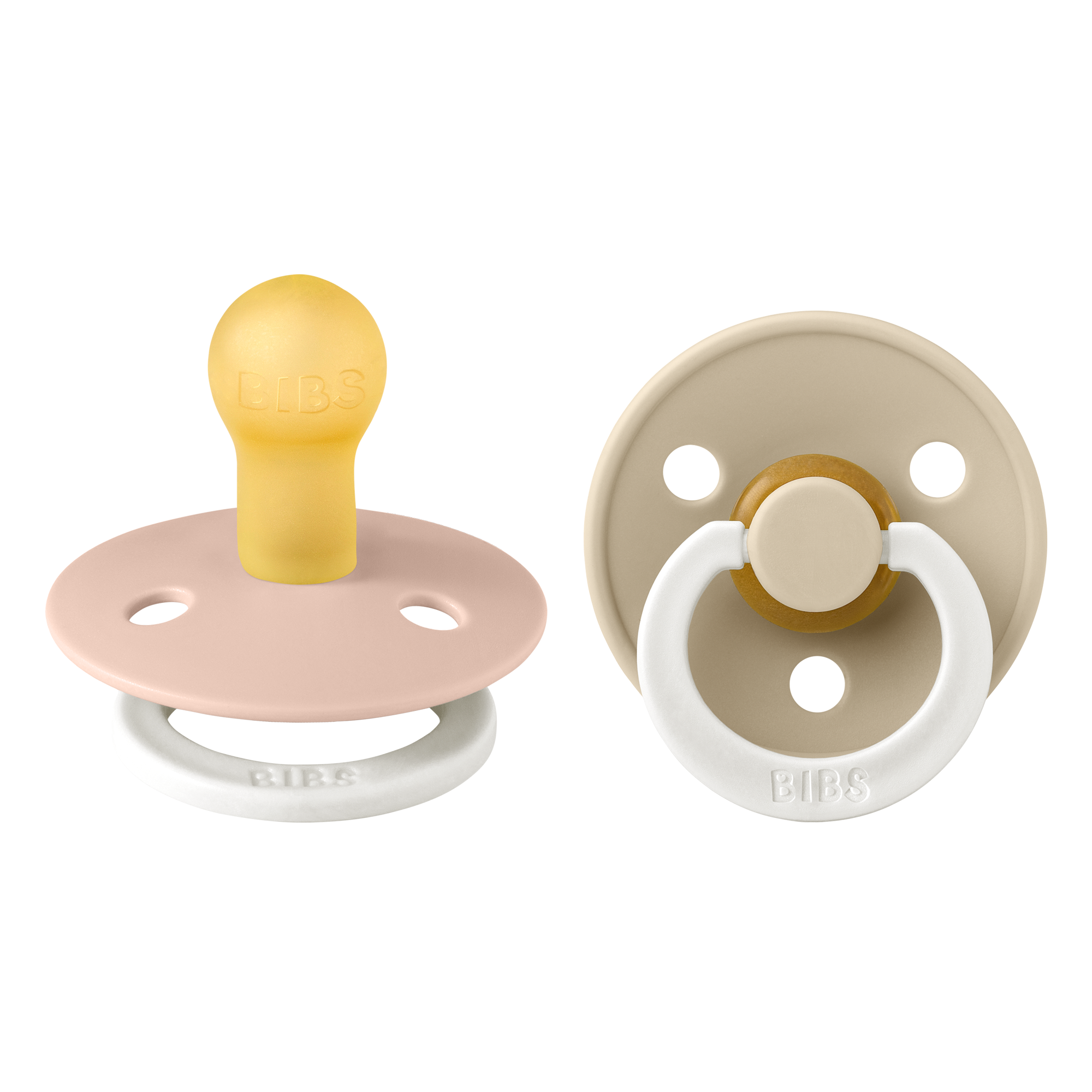 Bibs Πιπίλες Καουτσούκ Νυκτός No1 για 0-6 μηνών Colour Glow Blush & Vanilla 2τμχ
