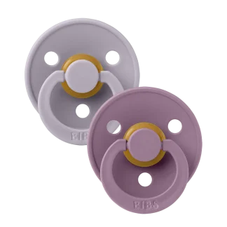 Bibs Πιπίλες Καουτσούκ No2 για 6-18 μηνών Fossil Grey / Mauve 2τμχ