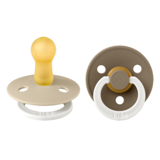 Bibs Πιπίλες Καουτσούκ Νυκτός No2 για 6-18 μηνών Colour Glow Vanilla & Dark Oak 2τμχ