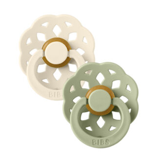 Bibs Πιπίλες Καουτσούκ Νο1 για 0-6 μηνών Boheme Ivory & Sage 2τμχ