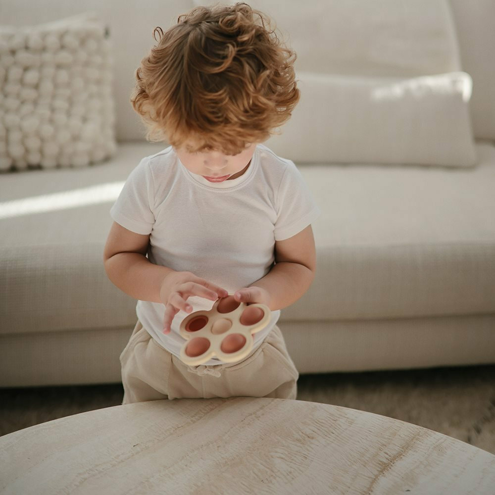 Mushie Flower Press Toy (Dried Thyme/Natural/Shifting Sand) - Image 2
