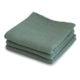 Mushie Πανάκια Αγκαλιάς από Μουσελίνα 3τμχ Roman Green