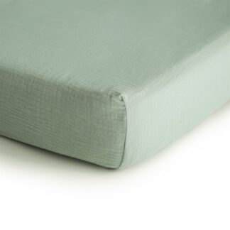 Mushie Σεντόνι Κούνιας Βαμβακερό 120x60cm Roman Green
