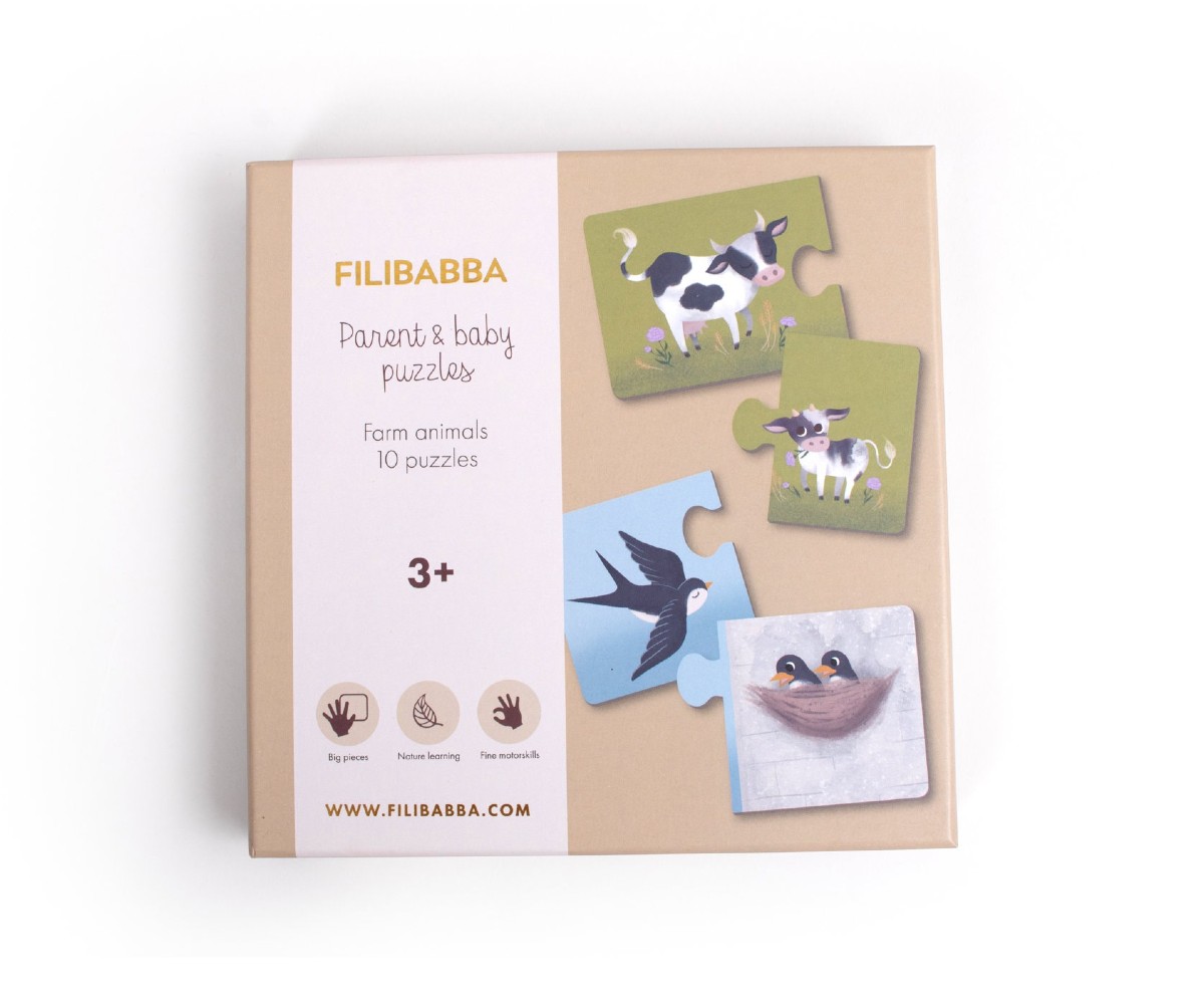 Filibabba Παζλ Γονείς & Μωρά 10τμχ Farm Animals