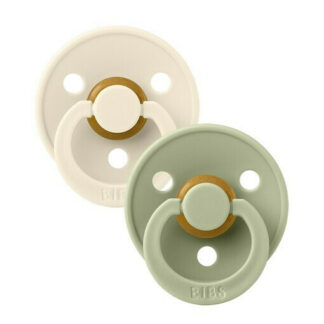 Bibs Πιπίλες Καουτσούκ No2 για 6-18 μηνών Ivory / Sage 2τμχ