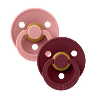 Bibs Πιπίλες Καουτσούκ No1 για 0-6 μηνών Dusty Pink / Elderberry 2τμχ