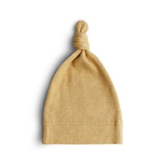 Mushie Βρεφικό Σκουφάκι από Οργανικό Βαμβάκι Mustard Melange