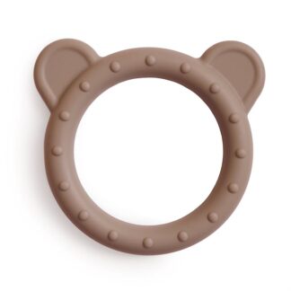 Mushie Μασητικός Κρίκος Οδοντοφυΐας "Bear" Natural από Σιλικόνη