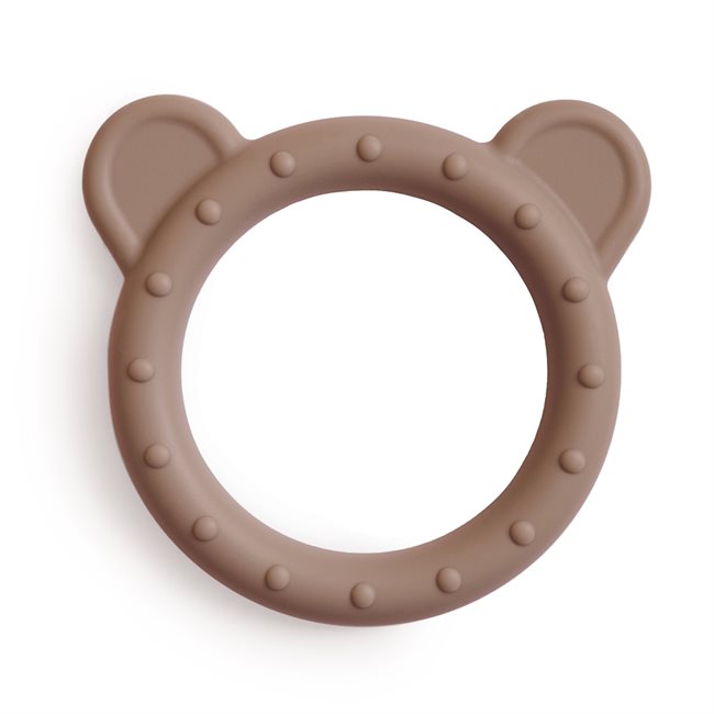 Mushie Μασητικός Κρίκος Οδοντοφυΐας "Bear" Natural από Σιλικόνη
