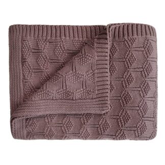 Mushie Κουβέρτα Πλεκτή Βαμβακερή Honeycomb Desert Rose