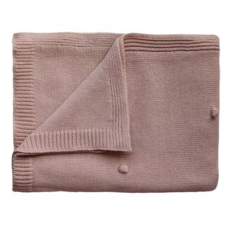 Mushie Κουβέρτα Πλεκτή Βαμβακερή Textured Dots Blush