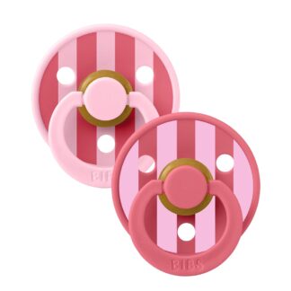 Bibs Πιπίλες Καουτσούκ No1 για 0-6 μηνών Studio Baby Pink Coral Mix 2τμχ