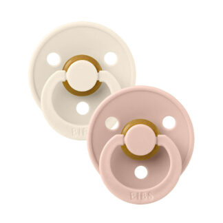 Bibs Πιπίλες Καουτσούκ No2 για 6-18 μηνών Ivory / Blush 2τμχ