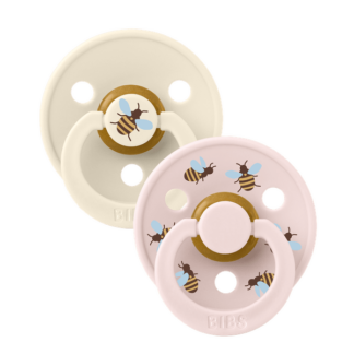 Bibs Πιπίλες Καουτσούκ No1 για 0-6 μηνών Studio Bumblebee Ivory Mix 2τμχ