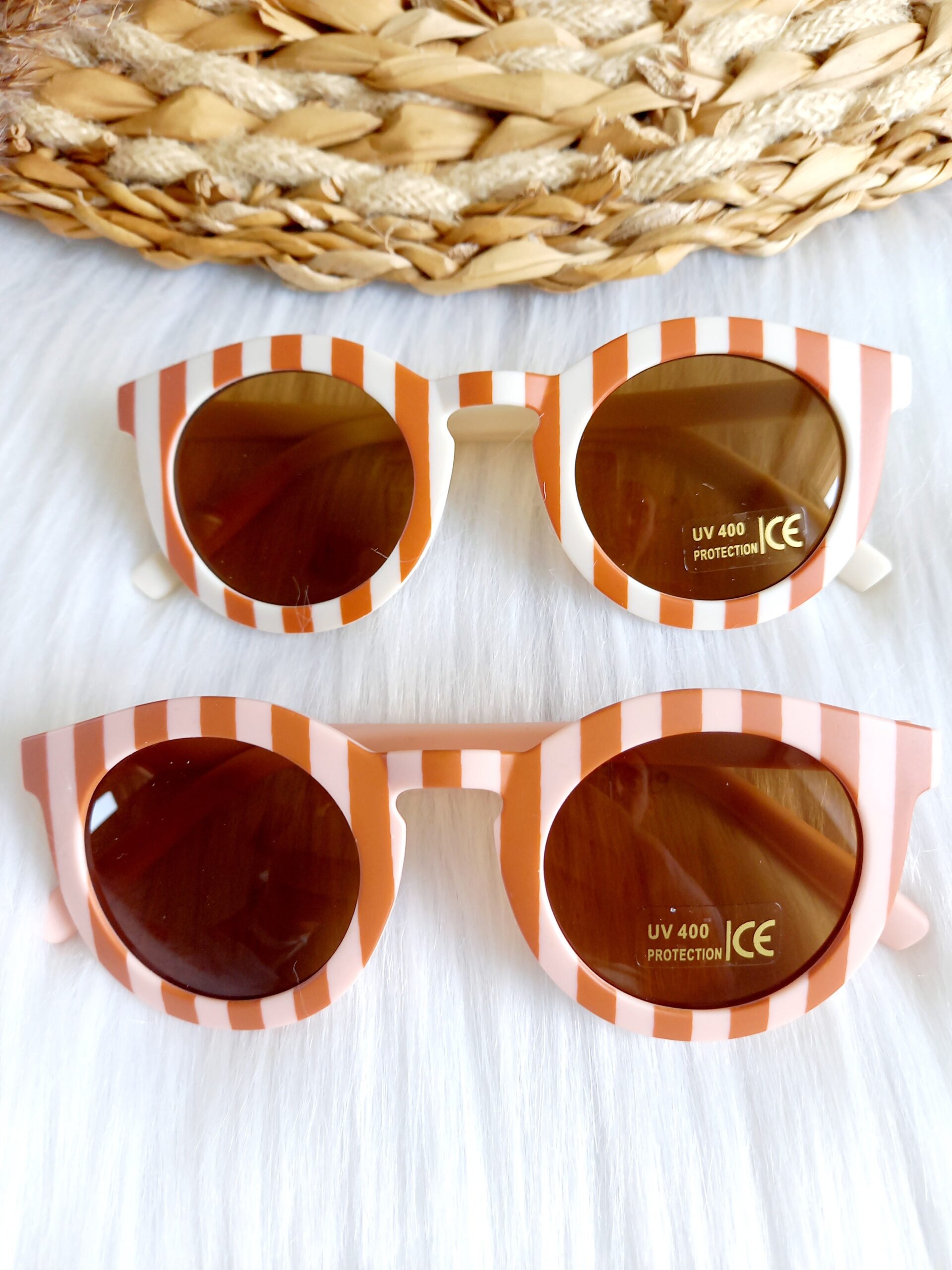 Happy By Lies Γυαλιά ηλίου παιδικά Classic Stripe Cream/Caramel - Image 2