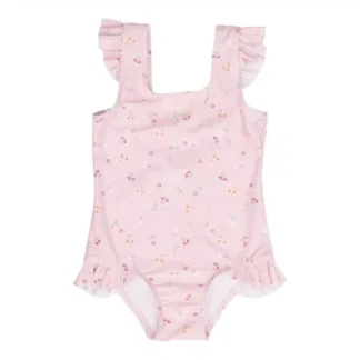 Little Dutch Μαγιό Oλόσωμο με βολάν για κορίτσια Little Pink Flowers