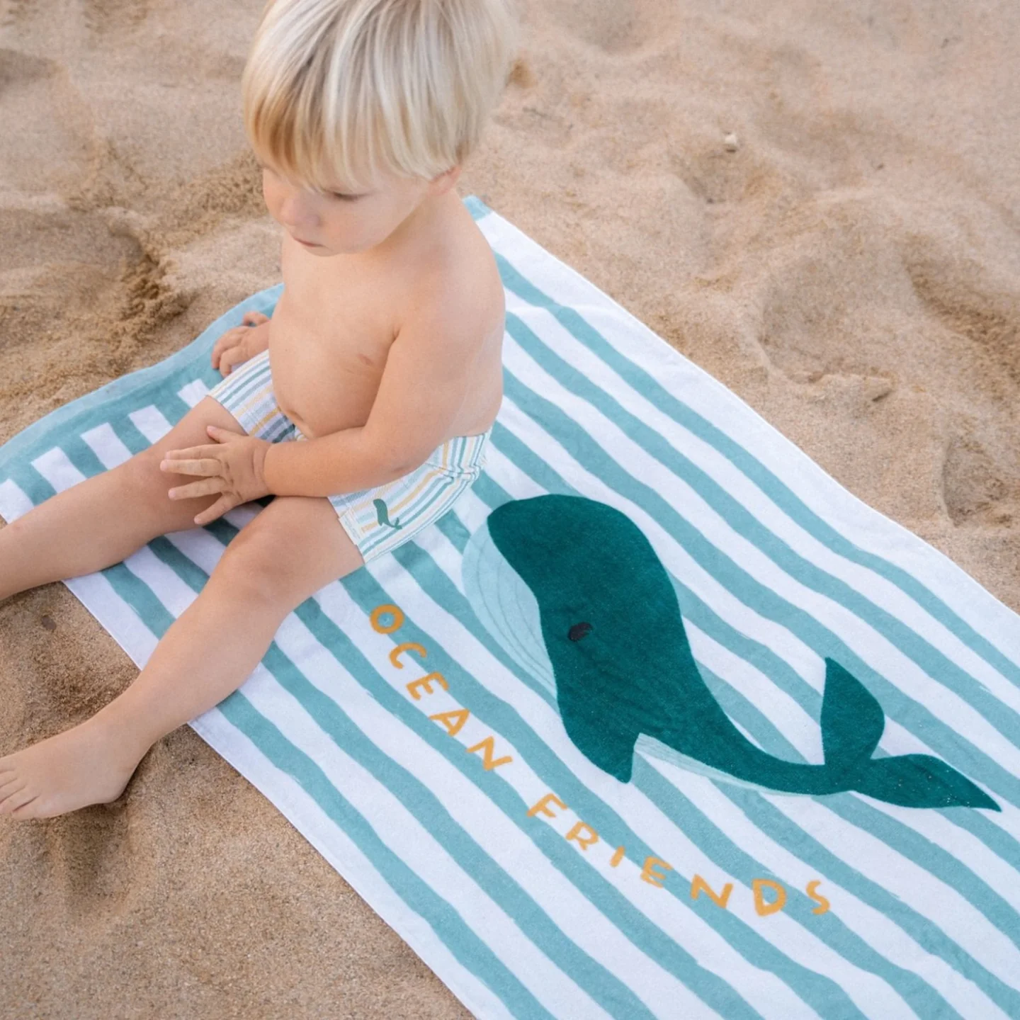 Little Dutch Πετσέτα Θαλάσσης Seashells and Stripes Surf Blue - Image 3