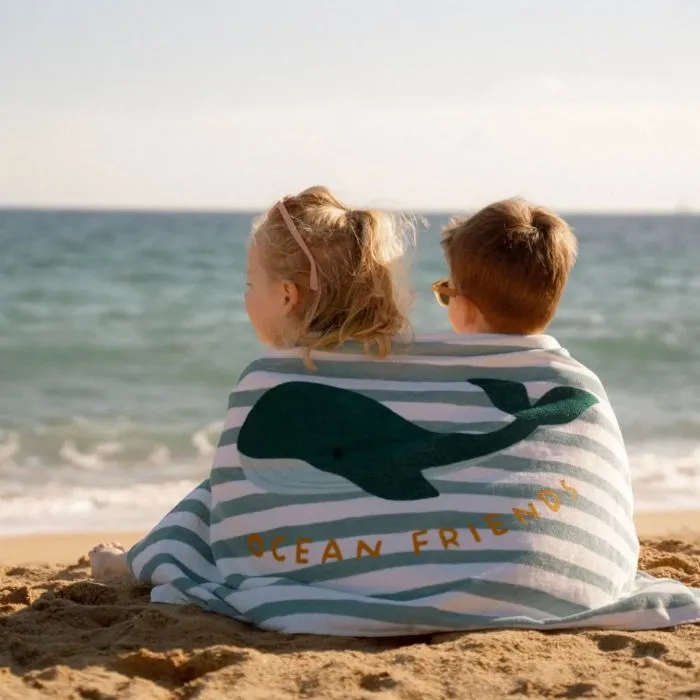 Little Dutch Πετσέτα Θαλάσσης Seashells and Stripes Surf Blue - Image 2