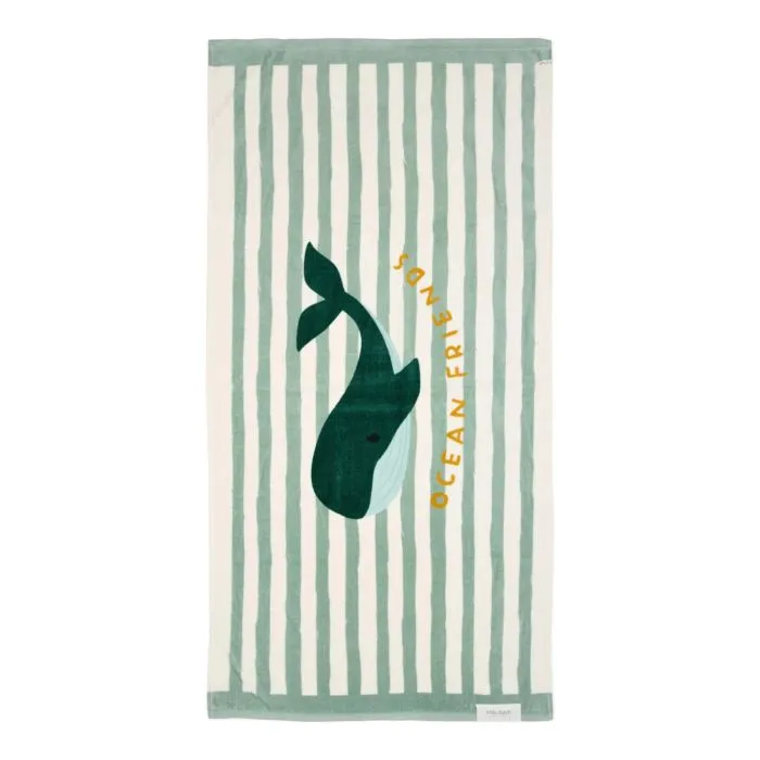 Little Dutch Πετσέτα Θαλάσσης Seashells and Stripes Surf Blue