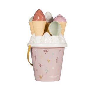 Little Dutch Σετ κουβαδάκια παραλίας Ice Cream Ocean Dreams Ροζ
