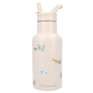 Kidzroom Παγούρι Θερμός με Καλαμάκι και διπλό πώμα Ανοξείδωτο Small talk Αεροπλάνα