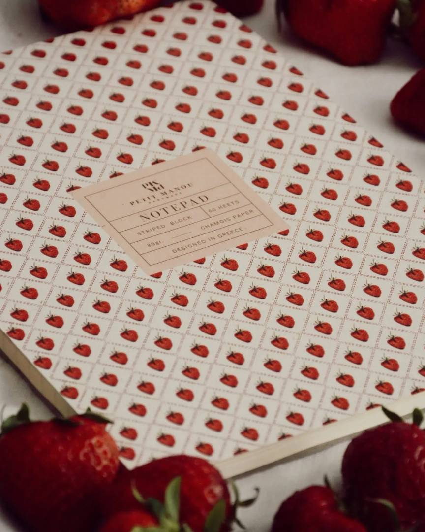 Petit Manou Σημειωματάριο Strawberry Ecru - Image 3