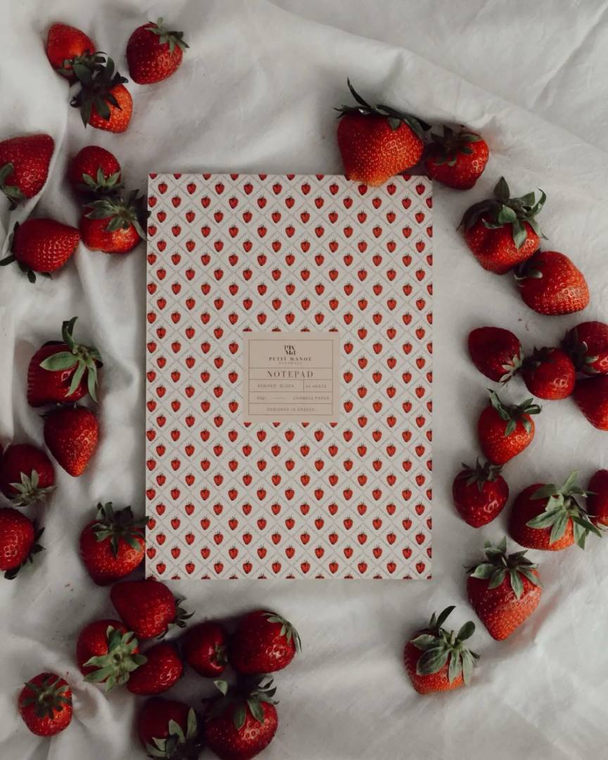 Petit Manou Σημειωματάριο Strawberry Ecru