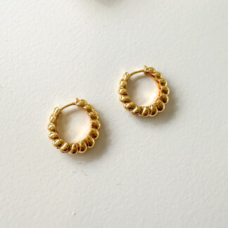 Charm me Σκουλαρίκια Small Bubble Hoops Golden