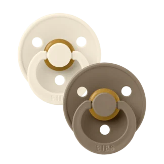 Bibs Πιπίλες Καουτσούκ No2 για 6-18 μηνών Ivory / Dark Oak 2τμχ