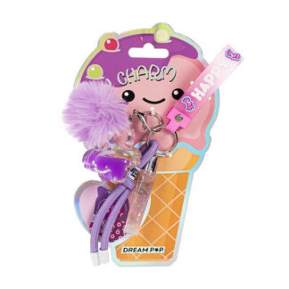 Simple Pleasures Μπρελοκ Lip Gloss 7ml Γουνινο Πομ Πομ Charm & Κορδονι Happy