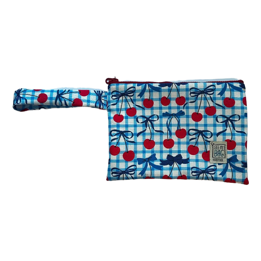 See My Bag Τσαντάκι Χειρός με αδιάβροχη επένδυση Κεράσια Ribbon
