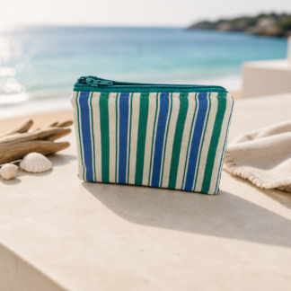 Mood Πορτοφολάκι blue stripes χειροποίητο