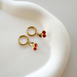 Charm me Σκουλαρίκια Cherries Hoops