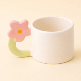 Κούπα κεραμική χειροποίητη Espresso Flower Pink