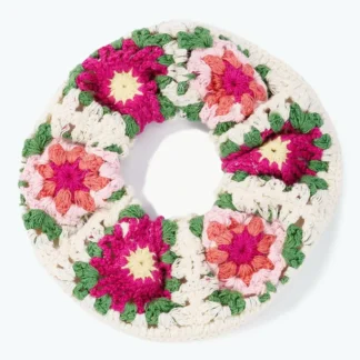 Scrunchie Πλεκτό Ελαστικό με Σχέδιο Λουλουδιών FQ303HS