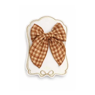 Mrs Ertha Κλιπ με φιόγκο Honey Plaid