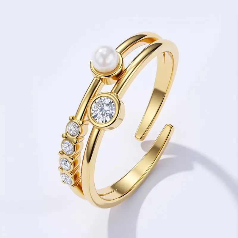 Δαχτυλίδι από ανοξείδωτο ατσάλι 424RX311 Gold - Image 2
