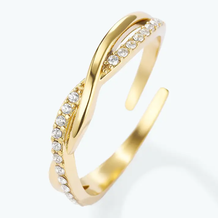 Δαχτυλίδι από ανοξείδωτο ατσάλι 424RX349 Gold - Image 2