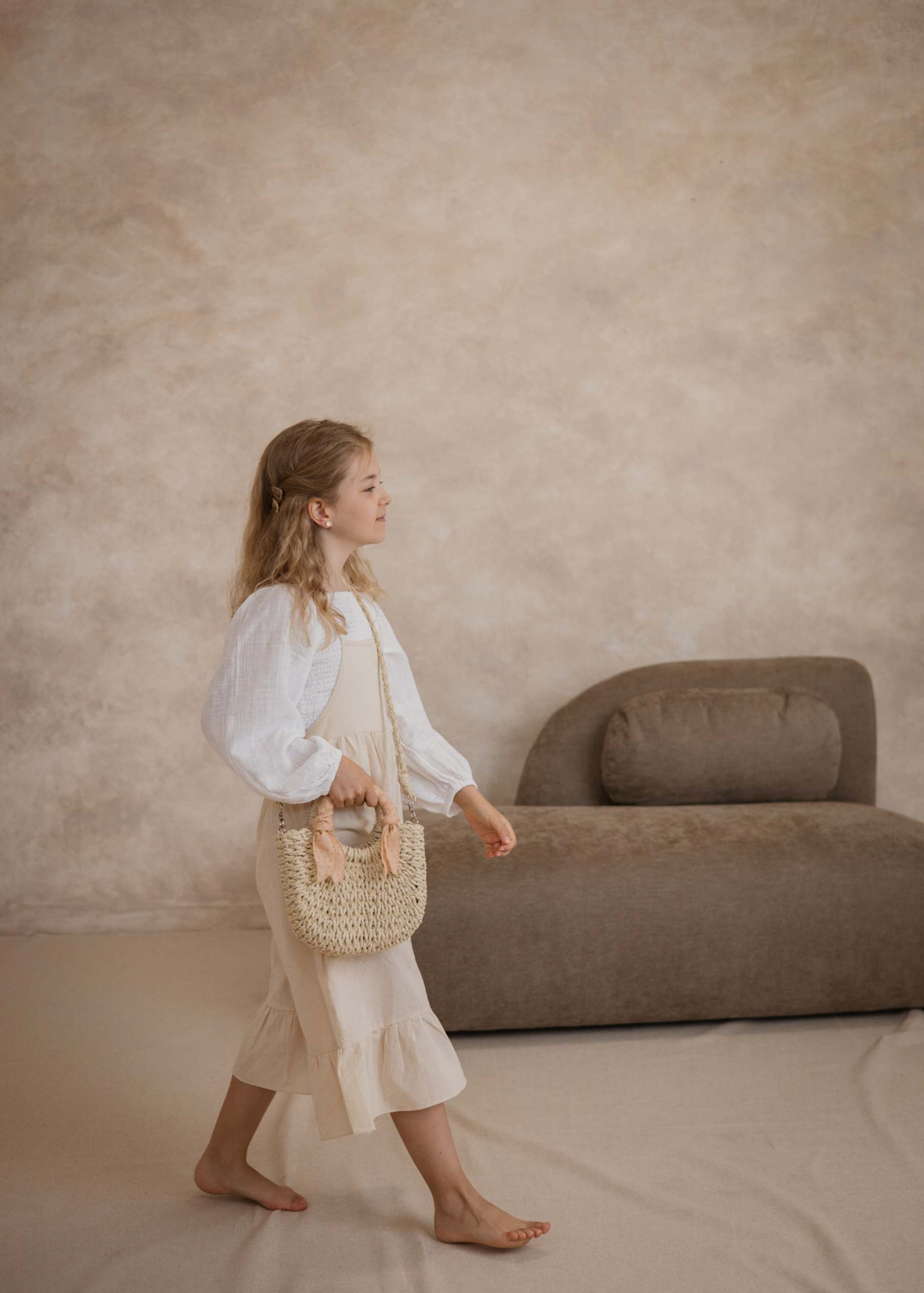 Mrs Ertha Τσάντα Μίνι από ψάθα Blush Dots - Image 2